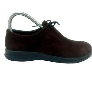 Ecco Lace Up Shoes Women 8 Brown Leather‎ Suede Round Toe Walking Casual Comfort